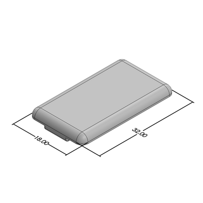 60-040-2 MODULAR SOLUTIONS POLYAMIDE PART<br>END CAP 32MM X 18.5MM LIGHT GRAY